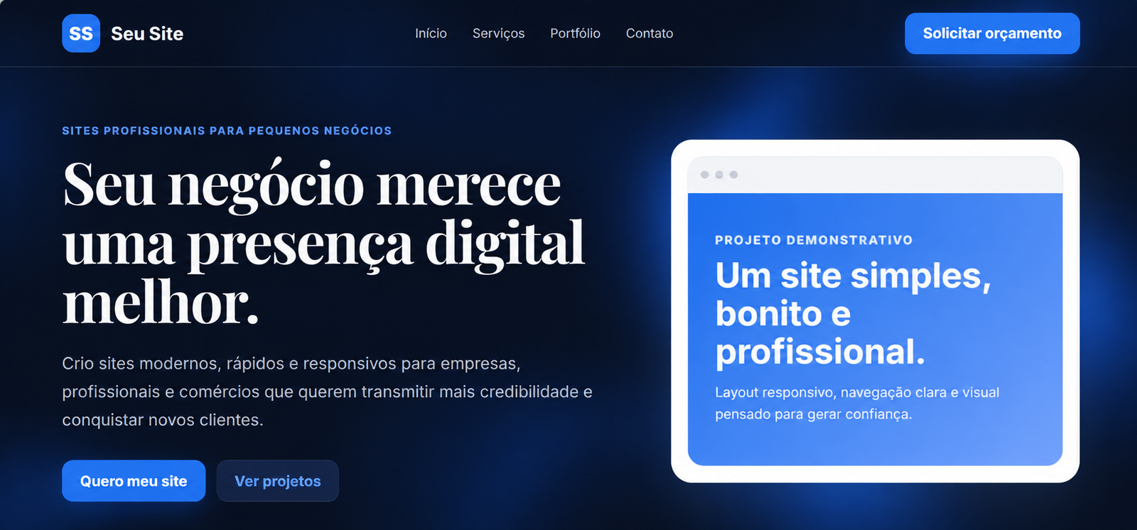 Projeto demonstrativo de site desenvolvido com a identidade visual da UPAGE